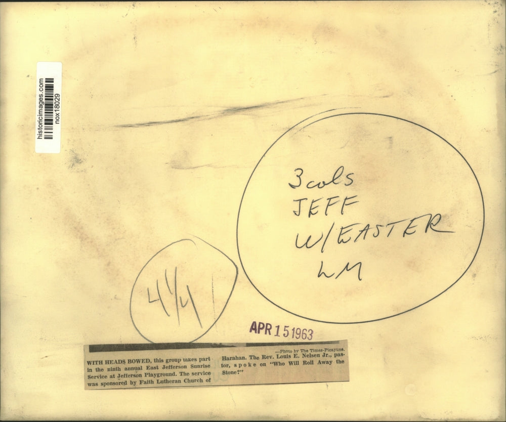 1963 Press Photo East Jefferson Sunrise Service at Jefferson Playground