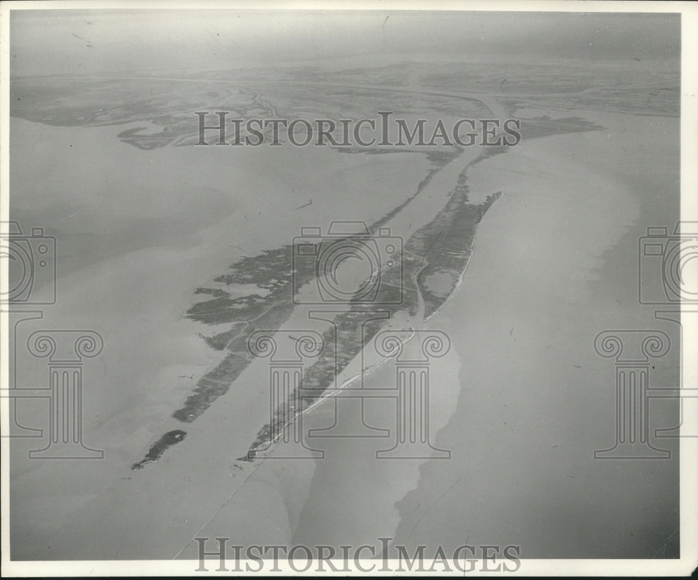 1960 Press Photo Aerial View of Eads Jetties - nox18090