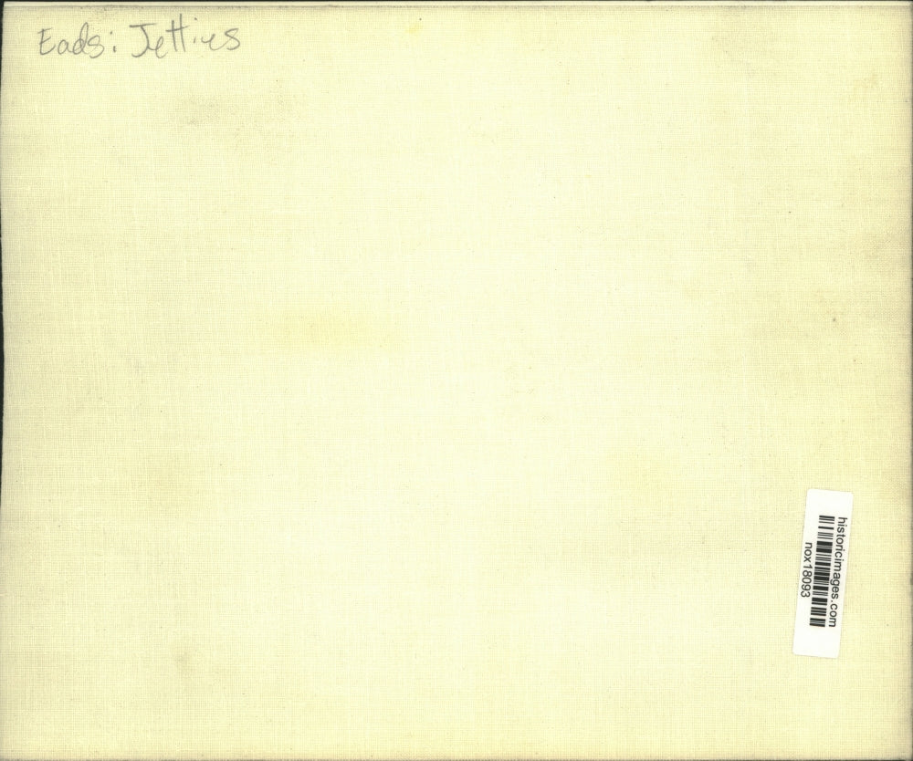 Press Photo Aerial View of Eads Jetties with Fishing Boat - nox18093