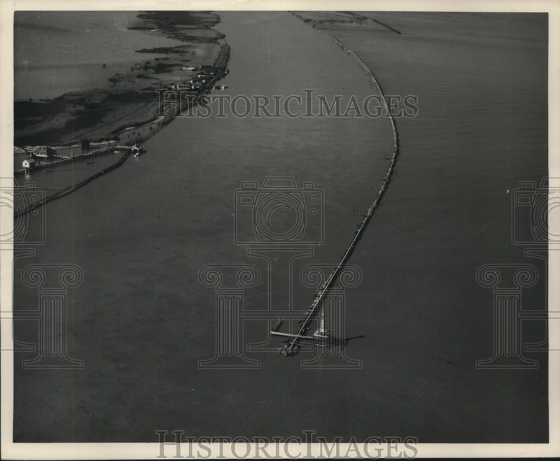 Load image into Gallery viewer, 1952 Press Photo Aerial View of South Pass &amp; Jetty on Mississippi River
