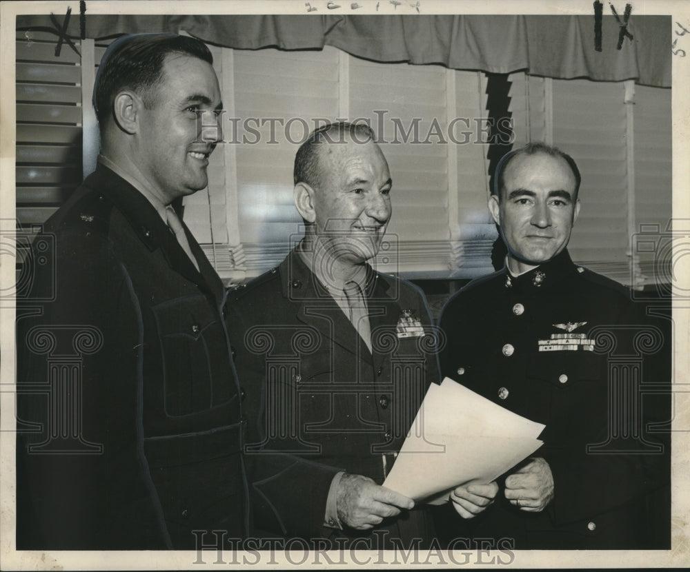 1951 Press Photo Frank C. Drury, William O. Brice, Elkin S. Dew of Air Reserve