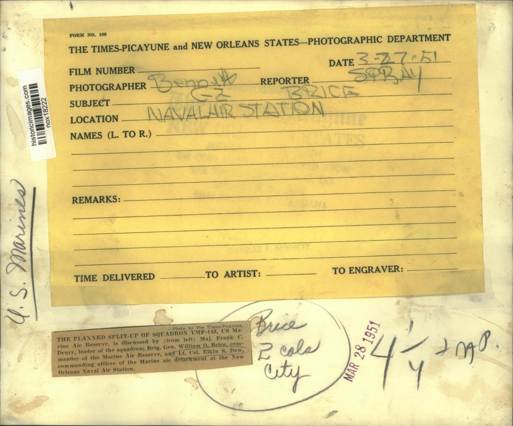 1951 Press Photo Frank C. Drury, William O. Brice, Elkin S. Dew of Air Reserve