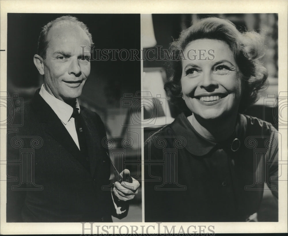 1965 Press Photo Leon Janney and Virginia Dwyer stars of "Another World" on NBC