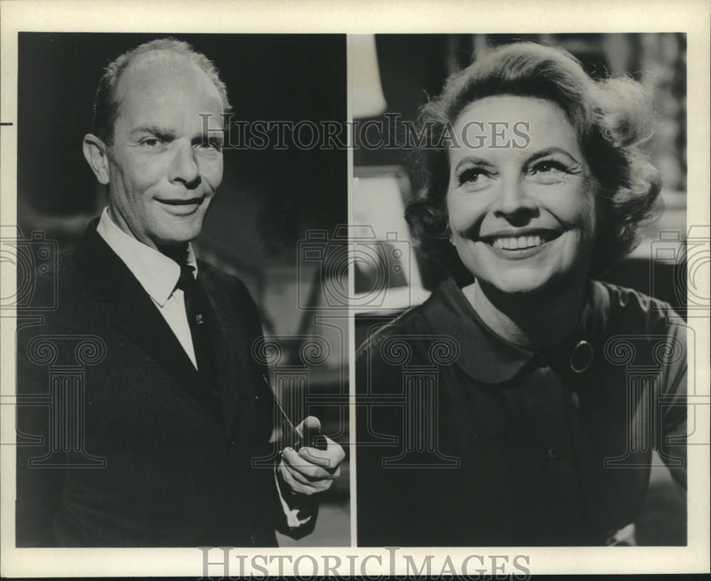 Load image into Gallery viewer, 1965 Press Photo Leon Janney and Virginia Dwyer stars of "Another World" on NBC
