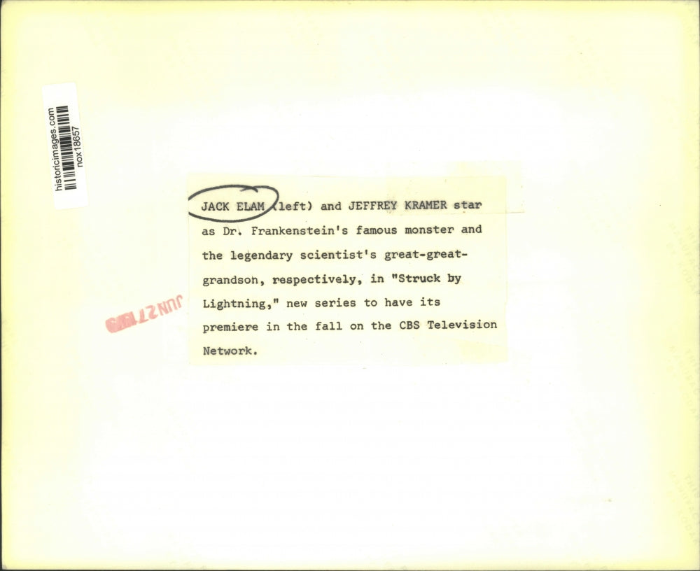 1979 Press Photo Jack Elam and Jeffrey Kramer star in "Struck by Lightning."