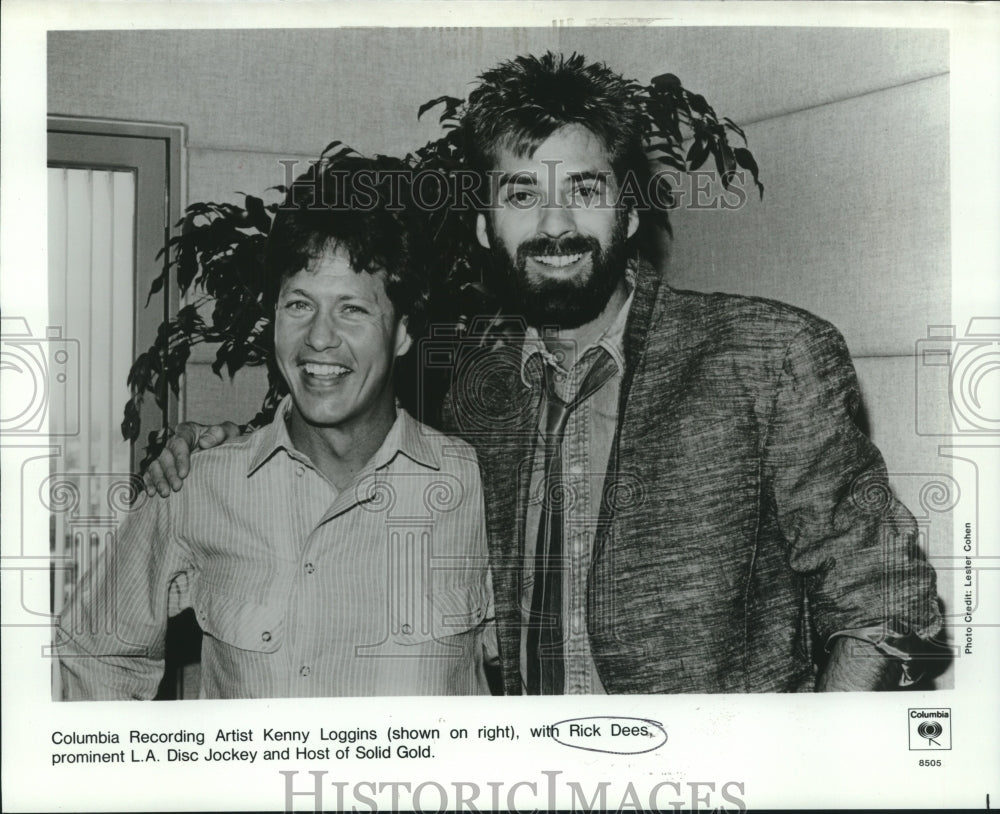 1985 Press Photo Recording artist Kenny Loggins &amp; DJ Rick Dees - nox18687
