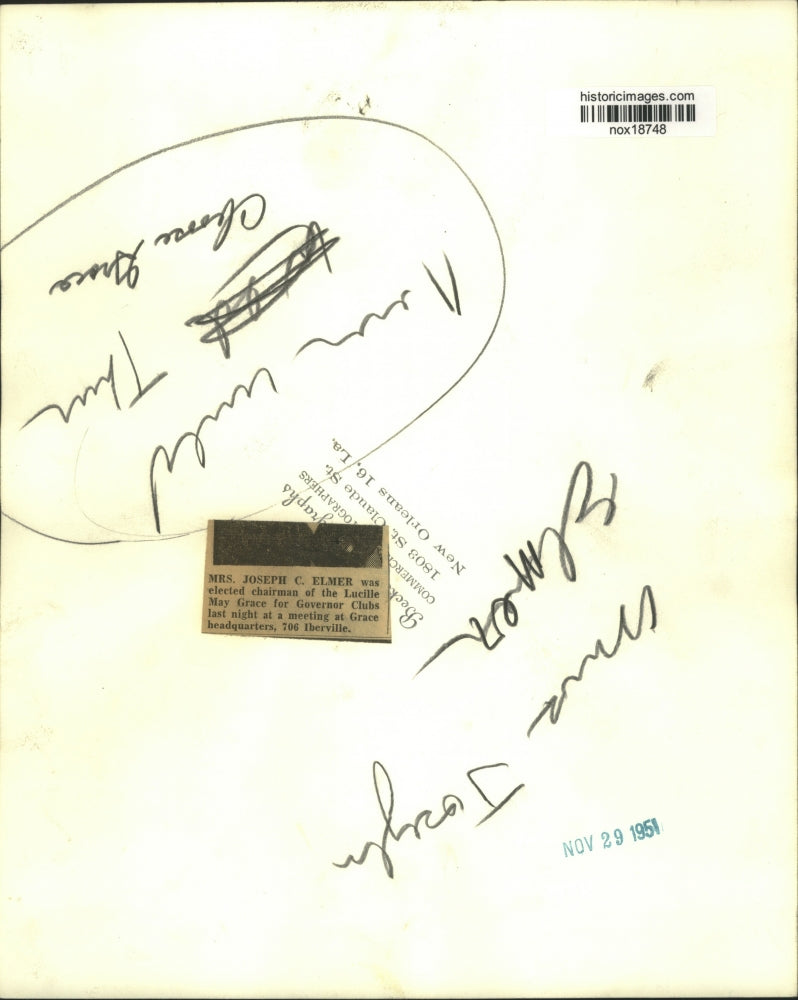 1951 Press Photo Mrs. Joseph Elmer, chairman of Lucille May Grace for Governor