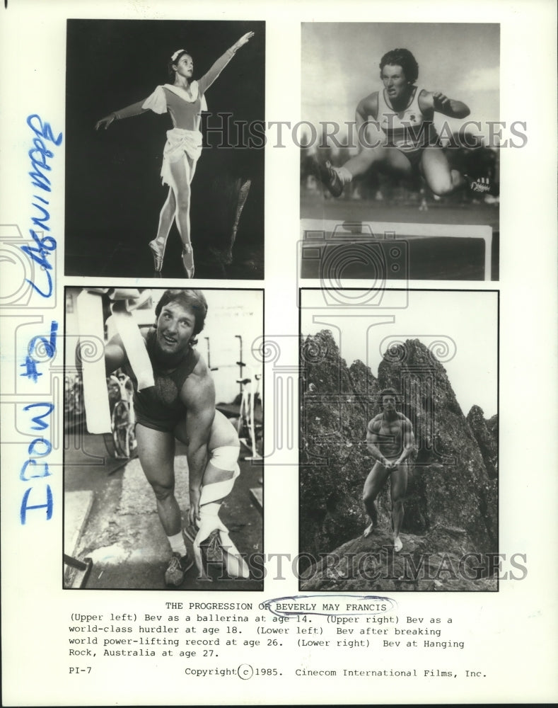 1985 Press Photo The Progression of Beverly May Francis - nox18823