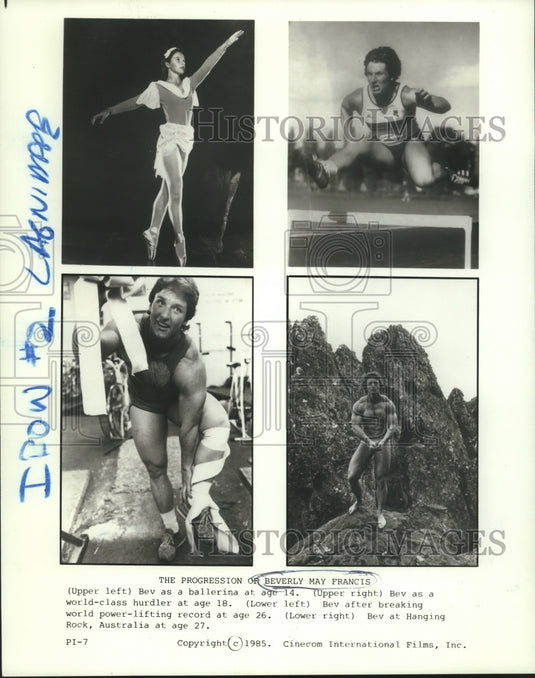 1985 Press Photo The Progression of Beverly May Francis - nox18823