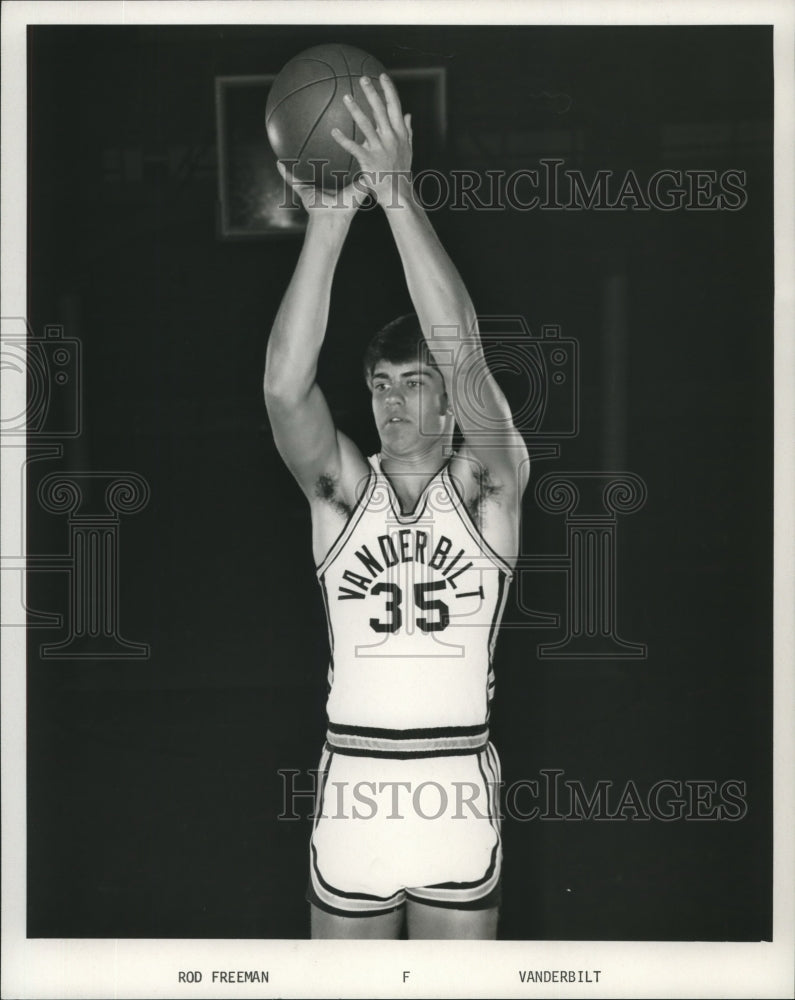 1971 Press Photo Rod Freeman, forward for Vanderbilt basketball. - nox19025