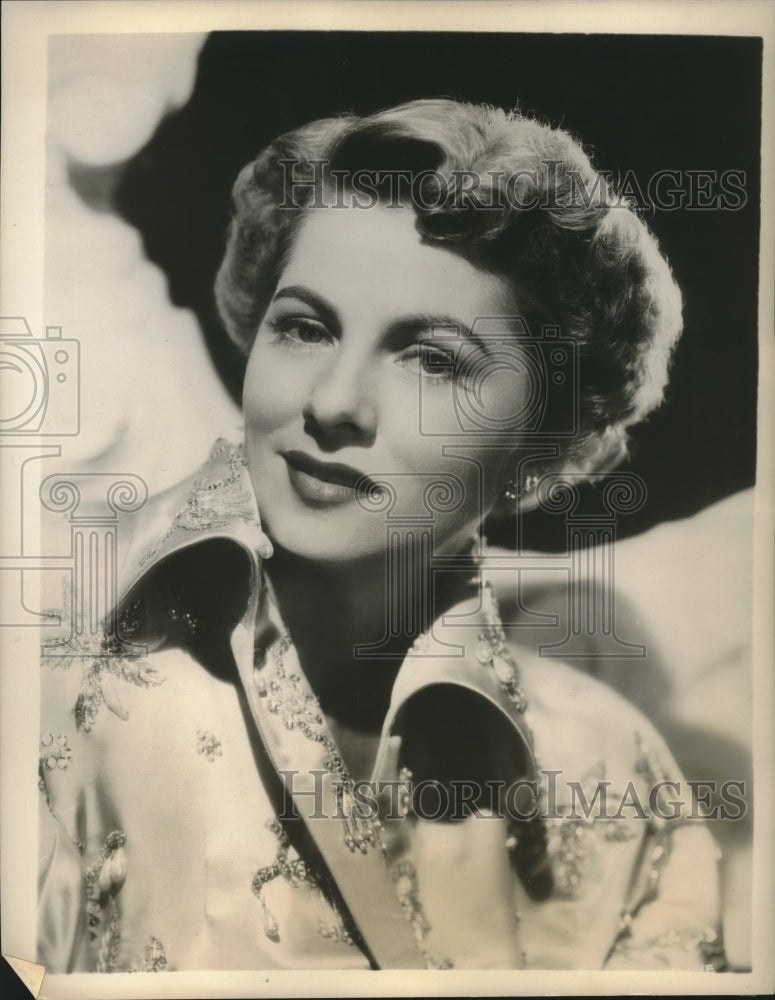 1953 Press Photo Actress Joan Fontaine to star in CBS &quot;Bakers&#39; Theatre of Stars&quot;- Historic Images