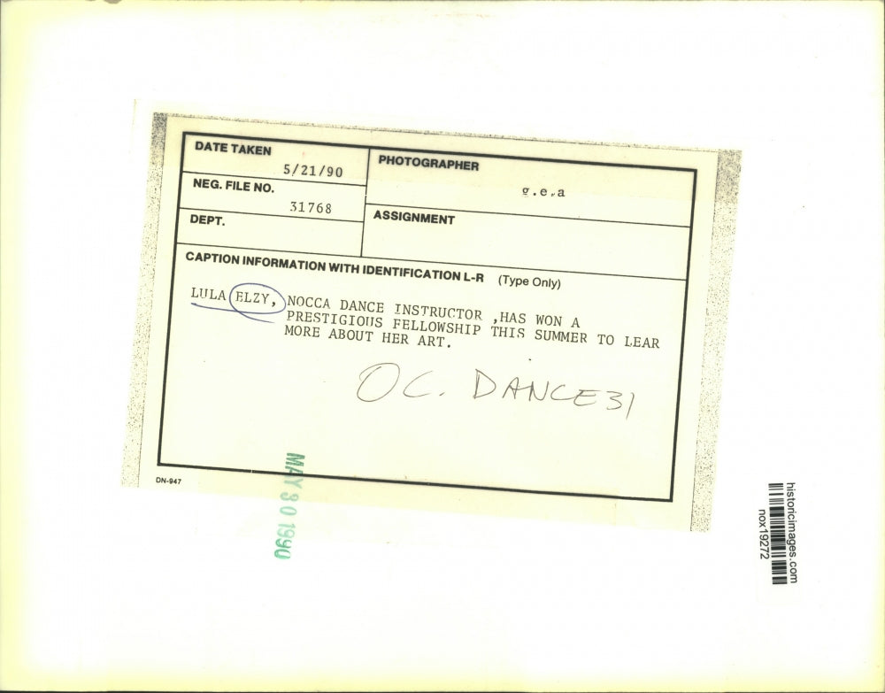 1990 Press Photo NOCCA Dance Instructor Lula Elzy Wins Prestigious Fellowship