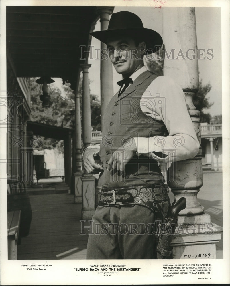 1959 Press Photo Johnny Eager in "Elfego Baca and the Mustangers" - nox19283