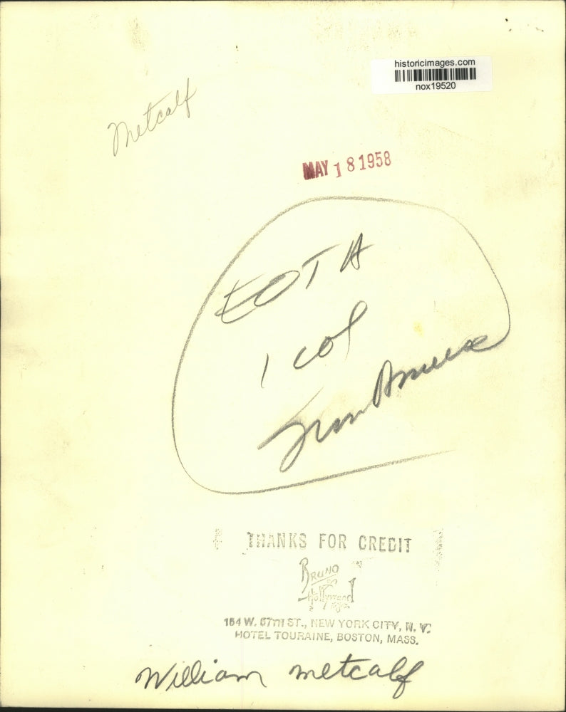 1958 Press Photo William Metcalf, actor - nox19520