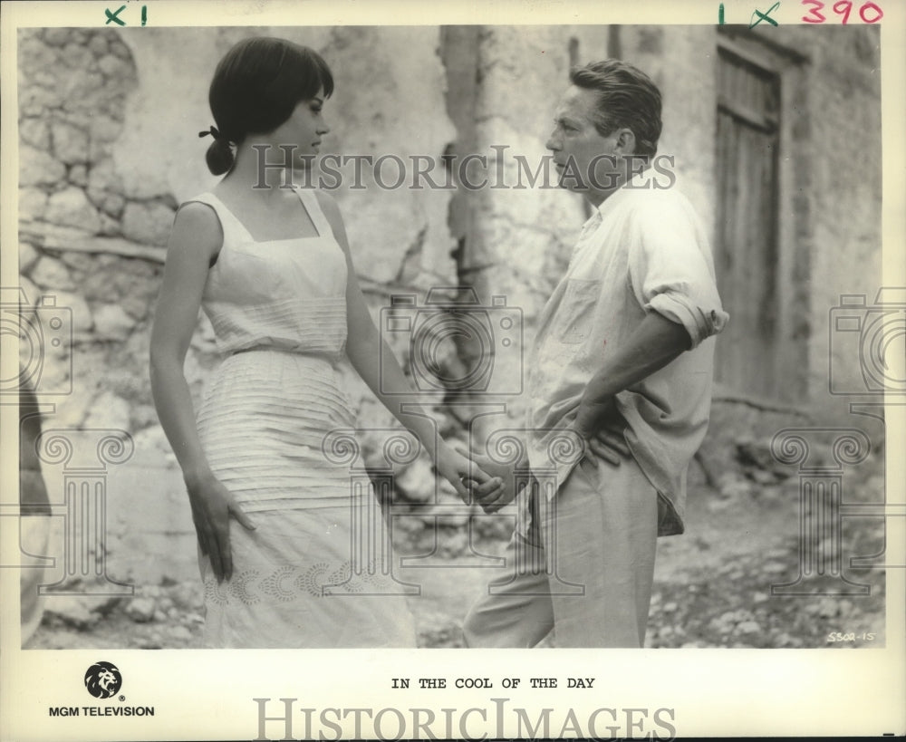 1989 Press Photo Actors Jane Fonda and Peter Finch In "In the Cool of the Day"