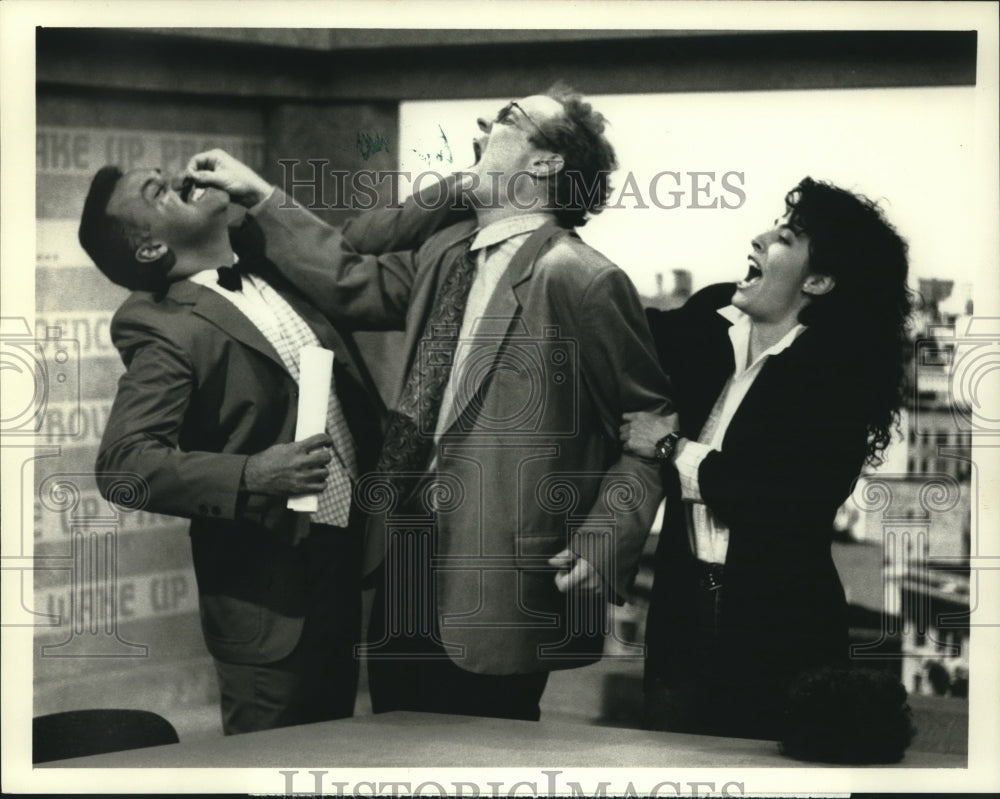 1989 Press Photo Matt Frewer, Brian George, Jane Brucker star in "Doctor, Doctor