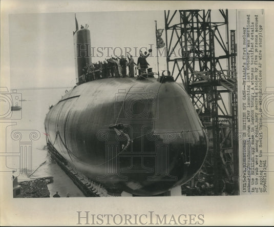 1961 Press Photo Britain's first nuclear submarine, Dreadnought - nox20060