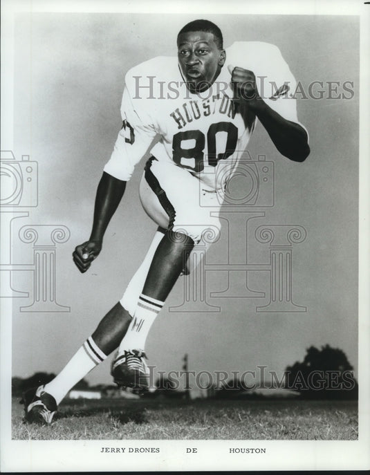 1970 Press Photo Houston's defensive end Jerry Drones,