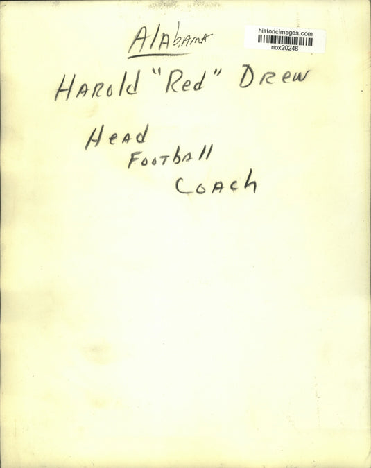 Press Photo Harold "Red" Drew, Alabama's Head Football Coach - nox20246