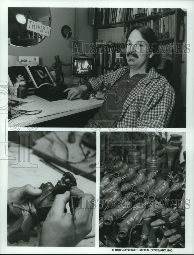 Load image into Gallery viewer, 1989 Press Photo Artist Renders An Elvis sculpture - nox20281

