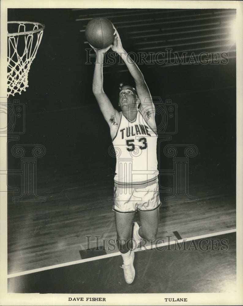 1967 Press Photo Dave Fisher, Tulane University basketball player (53)