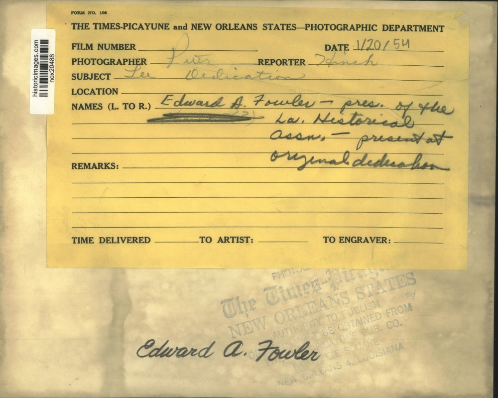 1954 Press Photo Louisiana Historical Association President Edward Fowler