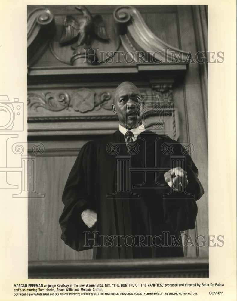 1990 Press Photo Morgan Freeman stars in "The Bonfire of the Vanities."