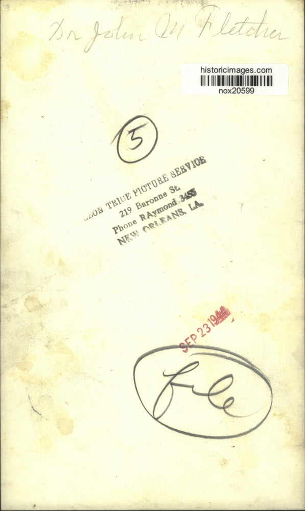 1944 Press Photo Dr. John M. Fletcher, Louisiana - nox20599