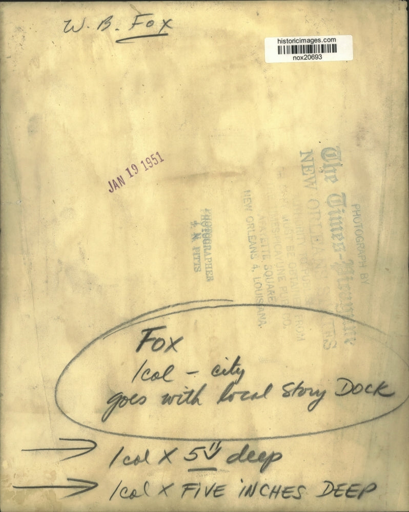 1951 Press Photo W. B. Fox of Louisiana - nox20693
