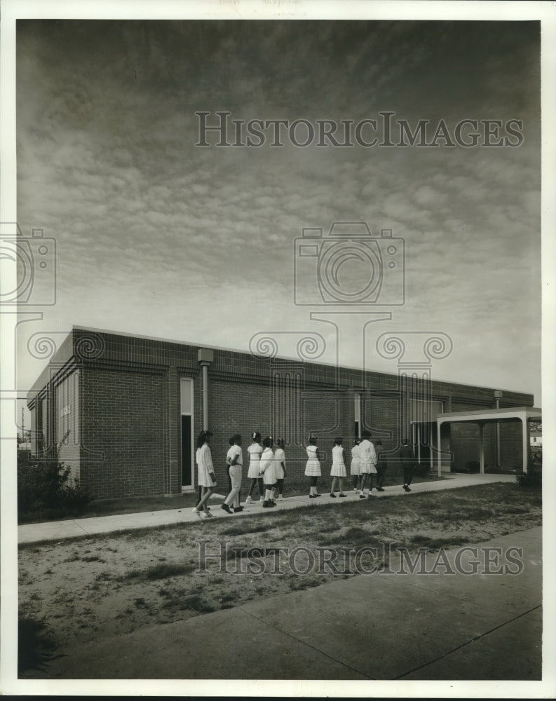 Load image into Gallery viewer, 1969 Press Photo Library entrance of McDonogh No. 40 Elementary School
