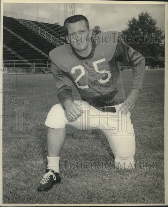 1967 Press Photo Russ Gautreaux, Southwestern Louisiana College halfback