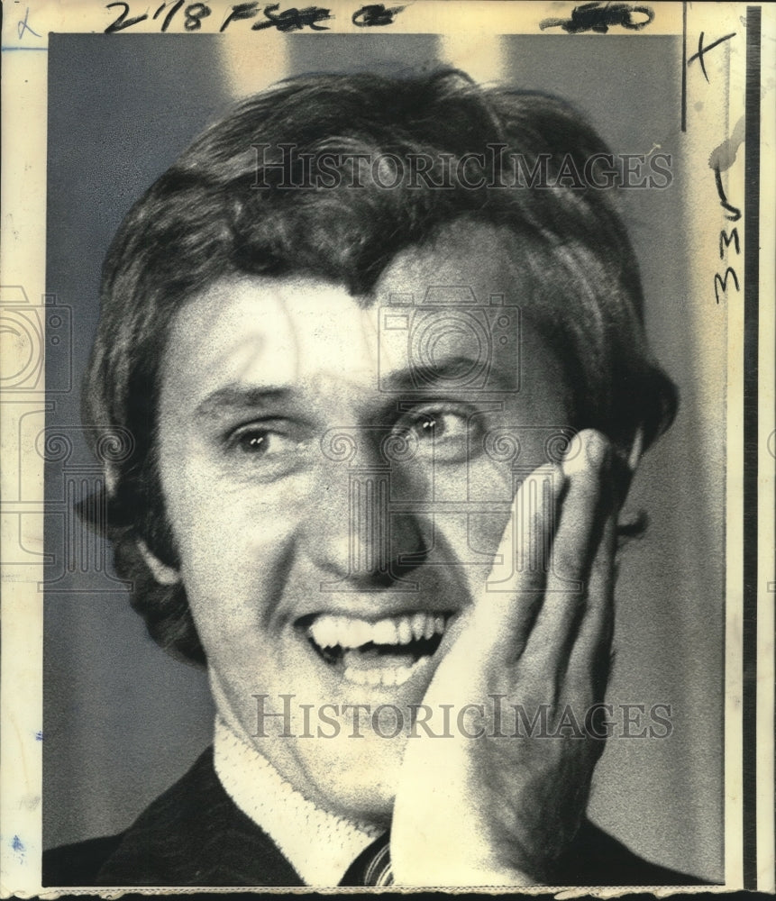 Press Photo Fran Tarkenton of New York Giants at press conference in Houston, TX