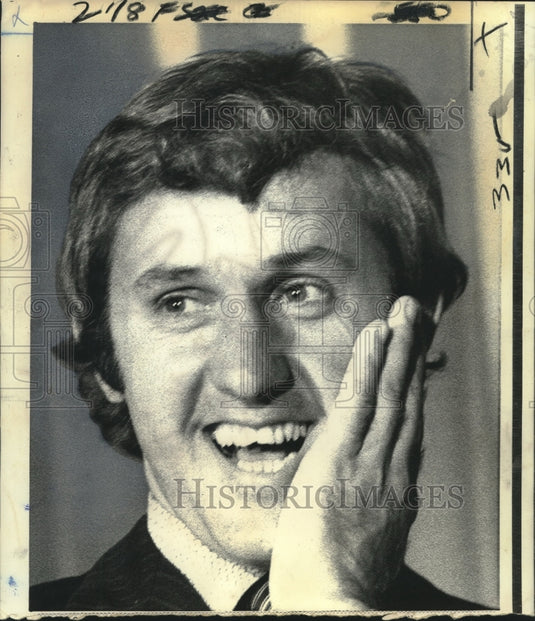 Press Photo Fran Tarkenton of New York Giants at press conference in Houston, TX