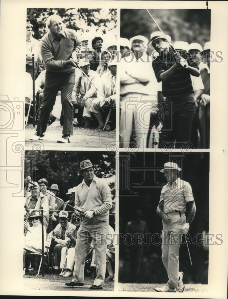 1988 Press Photo Liberty Mutual Legends of Golf competing senior golfers- Historic Images