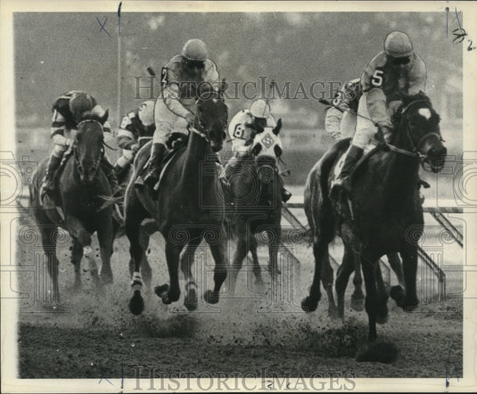 1969 Press Photo Sassy Morn (5) wins Pontalba Stakes at the Fair Grounds.