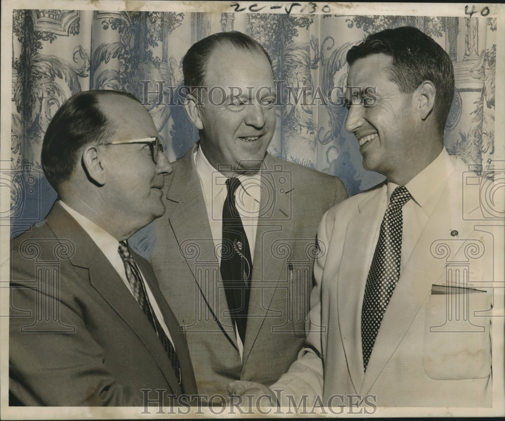 1955 Press Photo George Baughman &amp; others of College &amp; University Officers