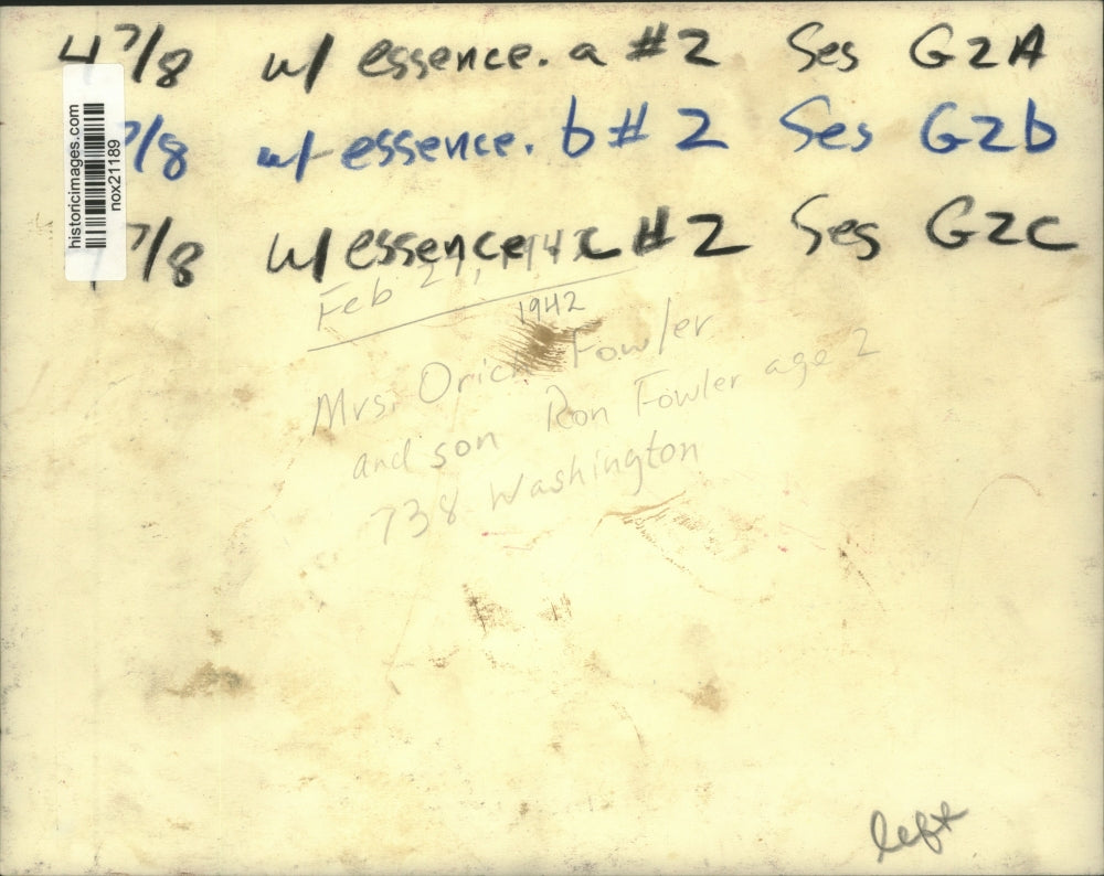 1942 Press Photo Mrs. Fowler & son Ron on Washington look at sky - nox21189