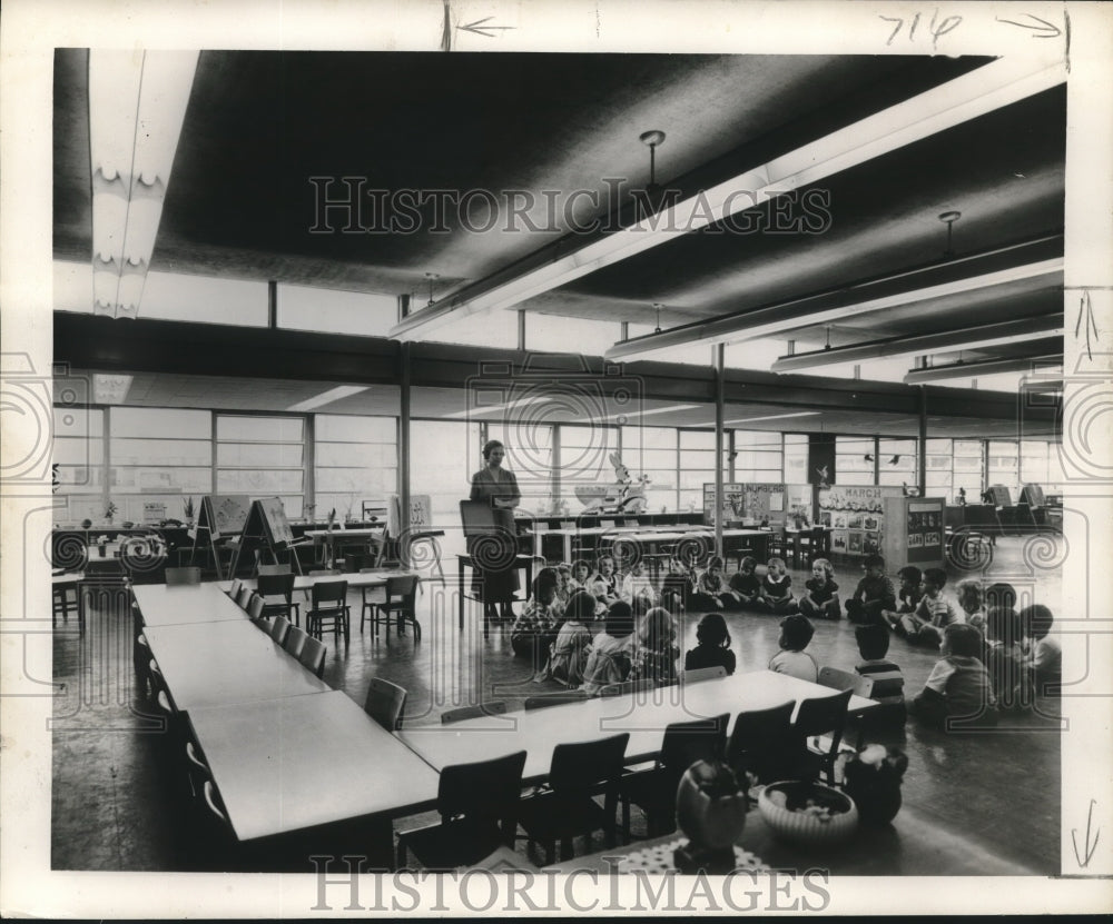 1957 Press Photo Kindergarten class of McDonogh Elementary School, New Orleans