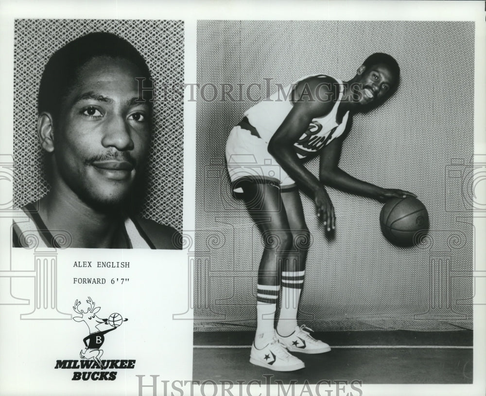 1977 Press Photo Alex English, 6&#39;7&quot; Milwaukee Bucks&#39; forward - nox21421- Historic Images