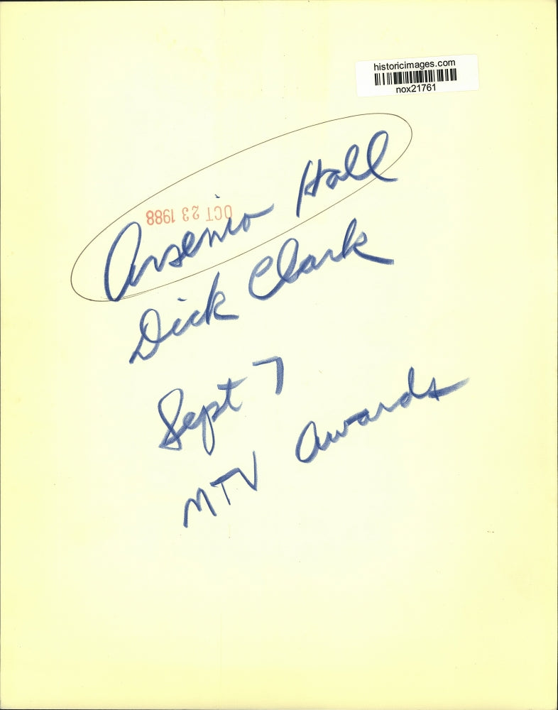 Load image into Gallery viewer, 1988 Press Photo Arsenio Hall and Dick Clark at MTV Awards - nox21761
