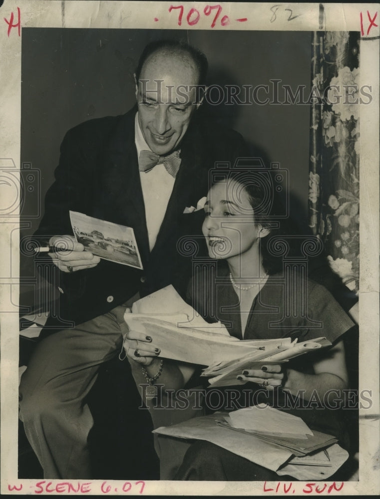 1948 Press Photo New Orleans Symphony Orchestra's Massimo Freccia & wife