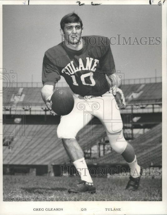 1970 Press Photo Greg Gleason (10), quarterback for Tulane University