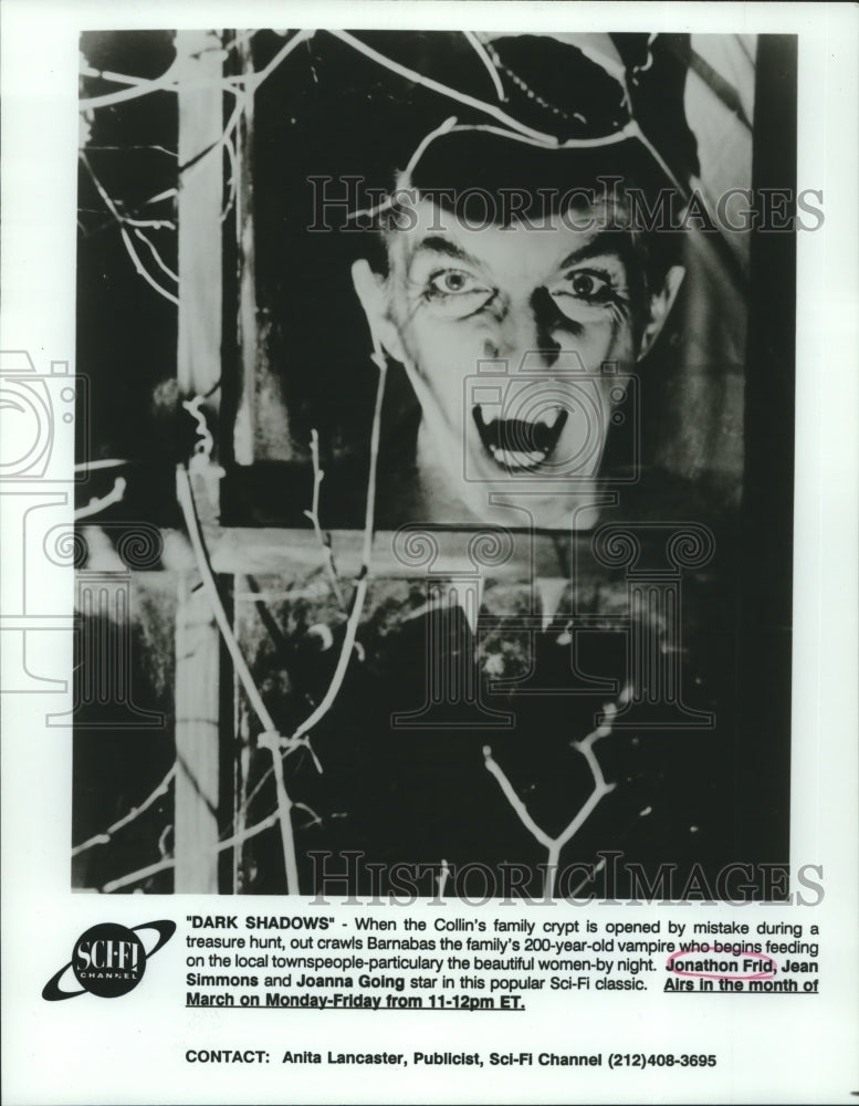 1983 Press Photo Actor Jonathon Frid in Dark Shadows as Barnabas Collins