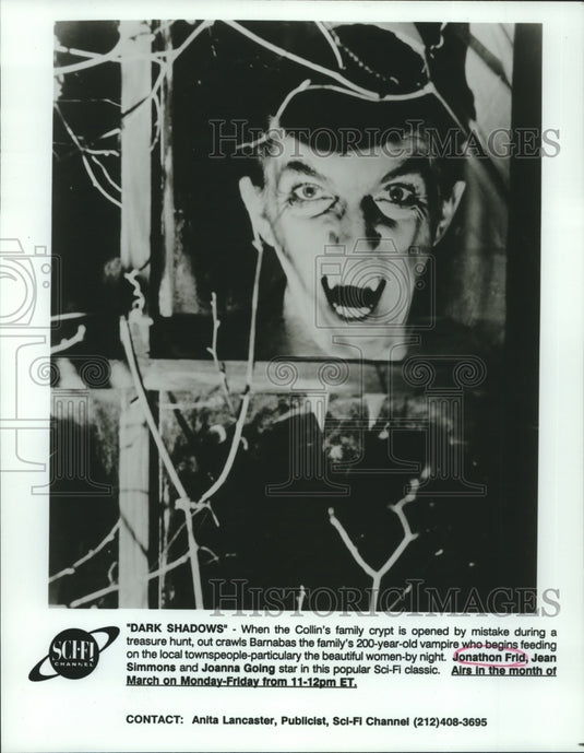 1983 Press Photo Actor Jonathon Frid in Dark Shadows as Barnabas Collins