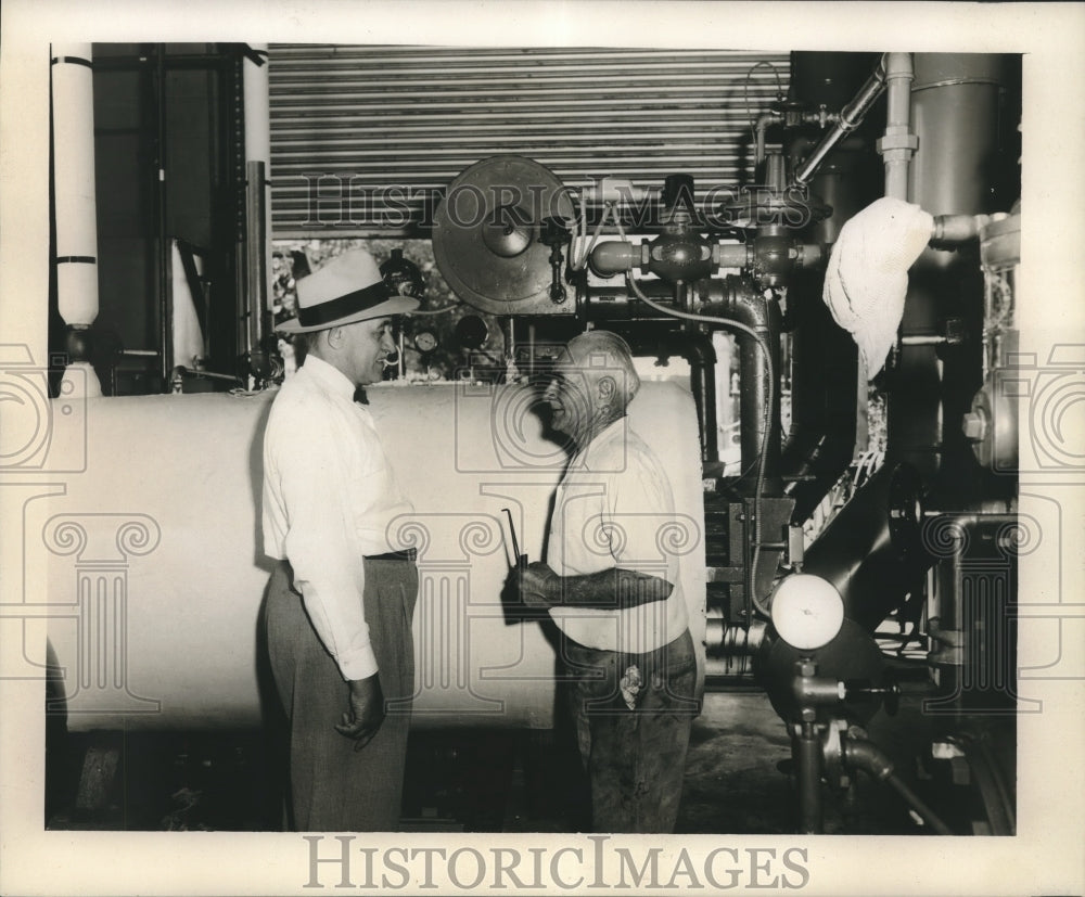 1956 Press Photo L. A. Frey and son, Albert A. Frey and Emile Rohicha