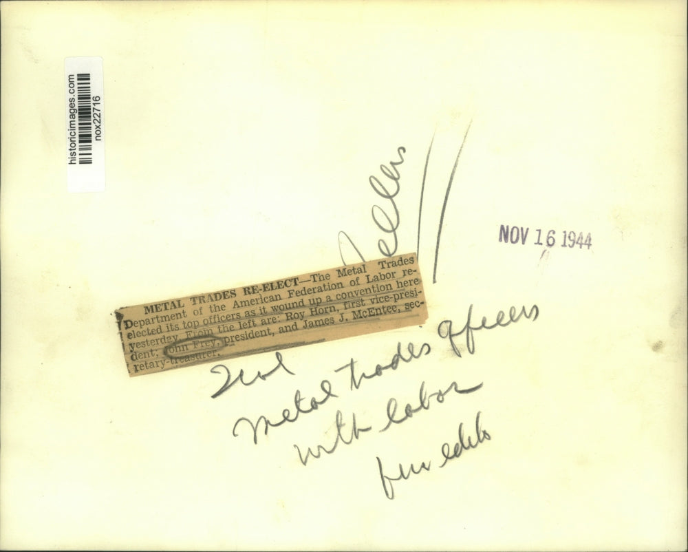 1944 Press Photo Metal Trades Department of the American Federation of Labor Men