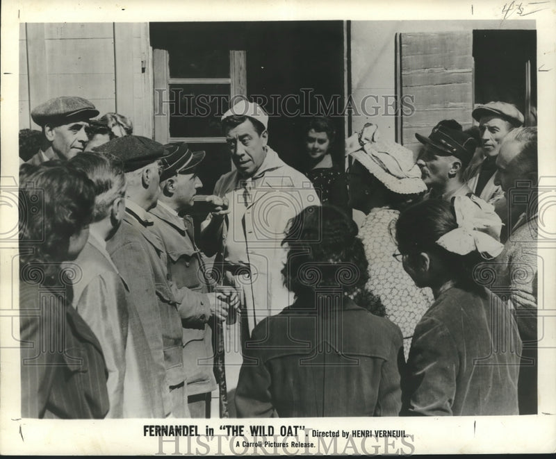 Load image into Gallery viewer, 1957 Press Photo French Comedian Fernandel in "The Wild Oat" comedy show

