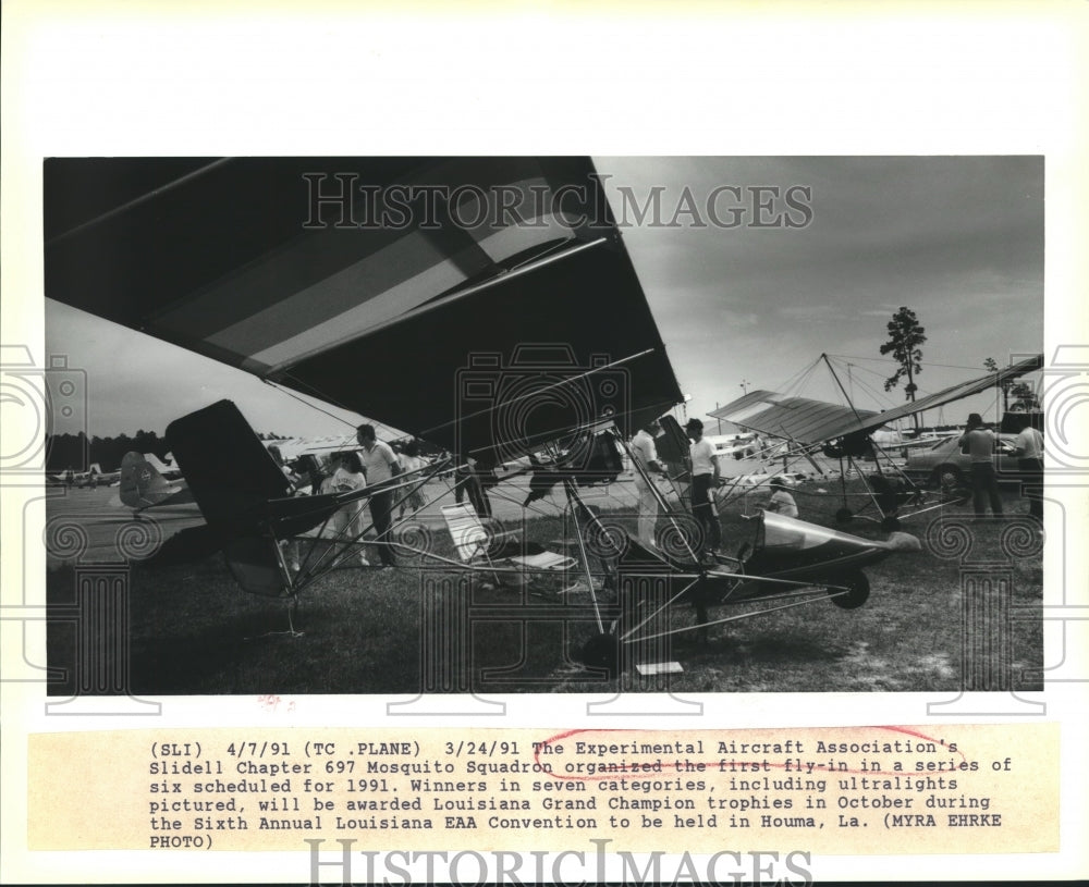 1991 Press Photo Experimental Aircraft Association's Slidell Mosquito Squadron