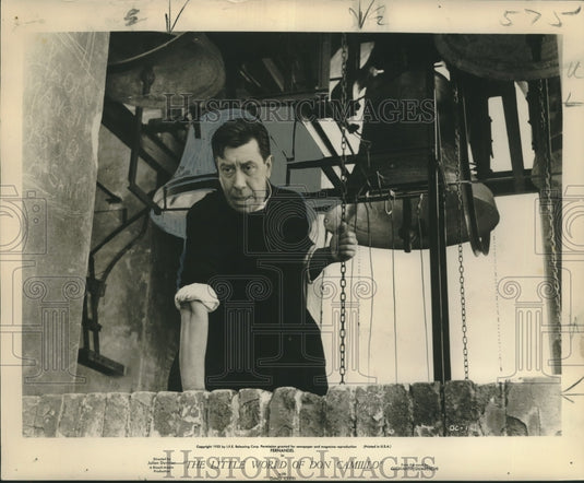 1953 Press Photo French Actor/Comedian Fernandel in Belfry - nox22905