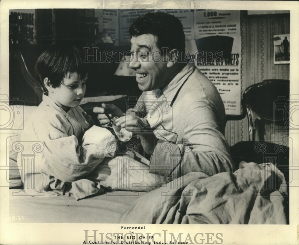 1961 Press Photo French Actor/Comedian Fernandel in &quot;The Big Chief&quot; - nox22920